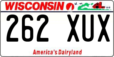 WI license plate 262XUX