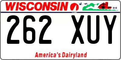 WI license plate 262XUY
