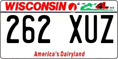 WI license plate 262XUZ