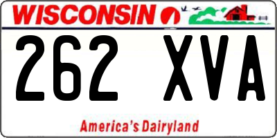 WI license plate 262XVA
