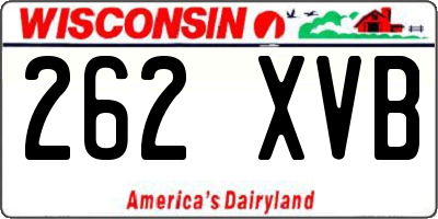 WI license plate 262XVB