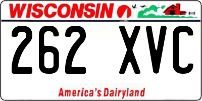 WI license plate 262XVC