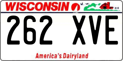 WI license plate 262XVE
