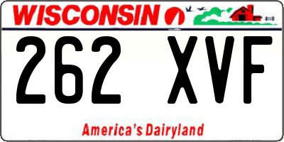 WI license plate 262XVF