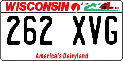 WI license plate 262XVG