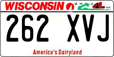WI license plate 262XVJ