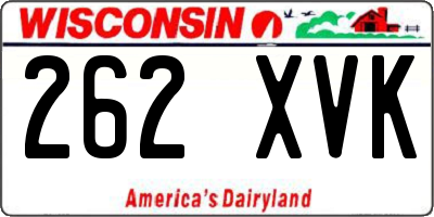 WI license plate 262XVK
