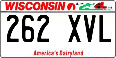 WI license plate 262XVL