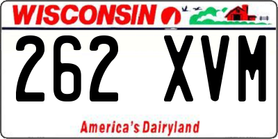 WI license plate 262XVM