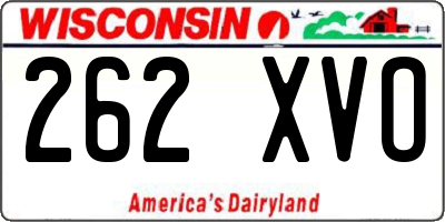 WI license plate 262XVO