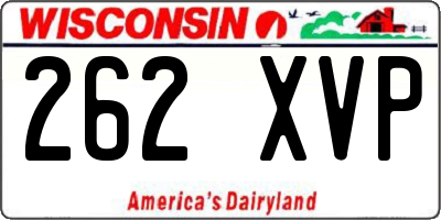 WI license plate 262XVP