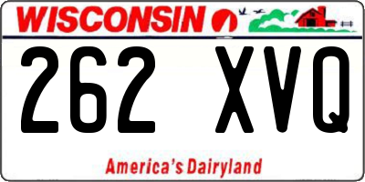 WI license plate 262XVQ