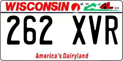 WI license plate 262XVR