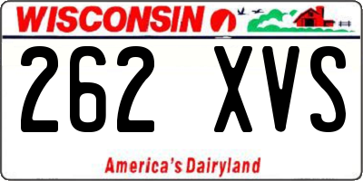 WI license plate 262XVS