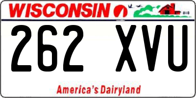 WI license plate 262XVU