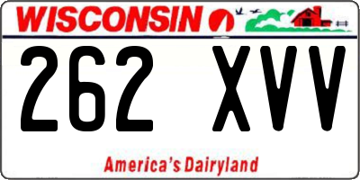 WI license plate 262XVV