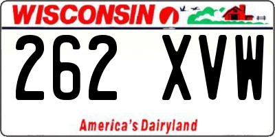 WI license plate 262XVW