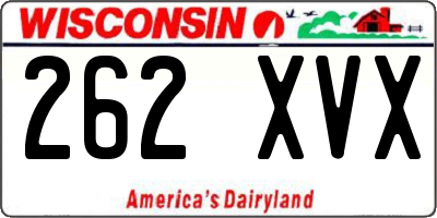 WI license plate 262XVX