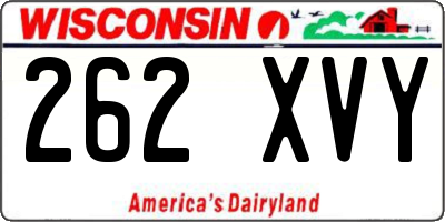 WI license plate 262XVY