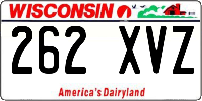 WI license plate 262XVZ