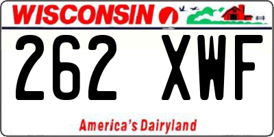 WI license plate 262XWF