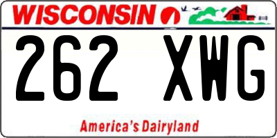 WI license plate 262XWG