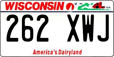 WI license plate 262XWJ