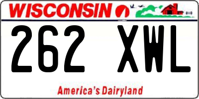WI license plate 262XWL
