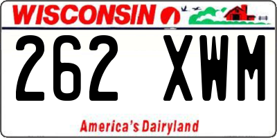WI license plate 262XWM