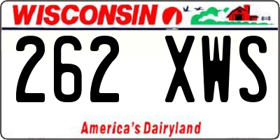 WI license plate 262XWS