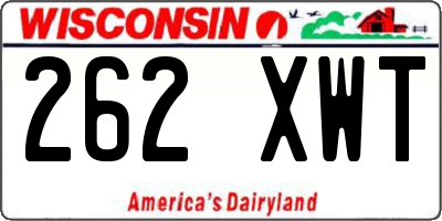 WI license plate 262XWT