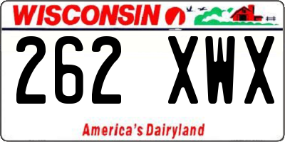 WI license plate 262XWX