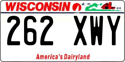 WI license plate 262XWY