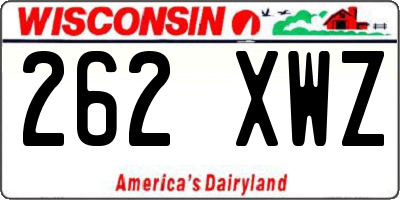 WI license plate 262XWZ