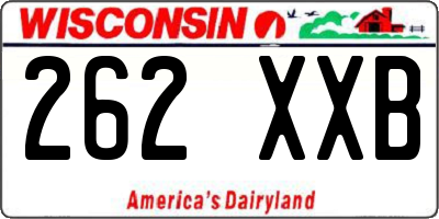 WI license plate 262XXB