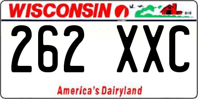WI license plate 262XXC