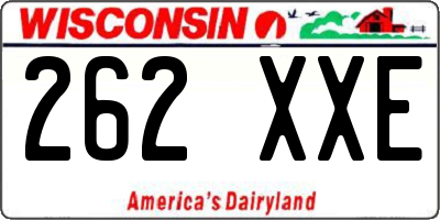 WI license plate 262XXE