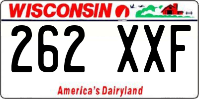 WI license plate 262XXF