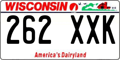 WI license plate 262XXK