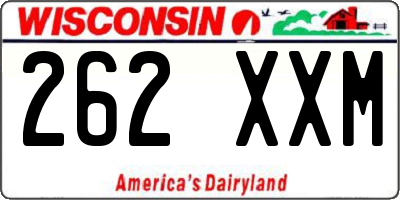 WI license plate 262XXM