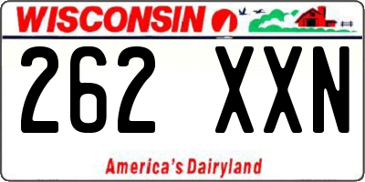 WI license plate 262XXN