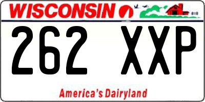 WI license plate 262XXP