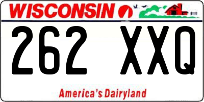 WI license plate 262XXQ