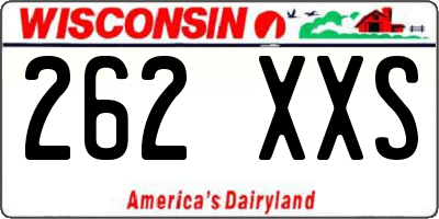 WI license plate 262XXS