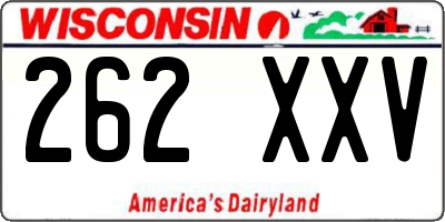 WI license plate 262XXV