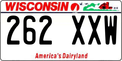 WI license plate 262XXW