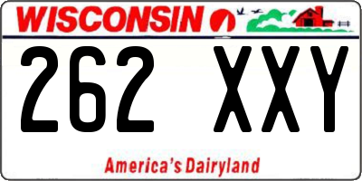 WI license plate 262XXY