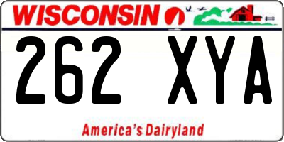 WI license plate 262XYA