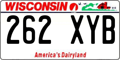 WI license plate 262XYB