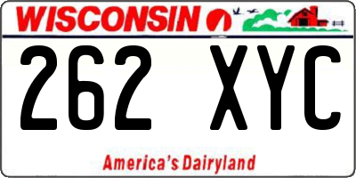 WI license plate 262XYC